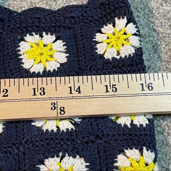 BP Crochet Crop Camisole In Navy Blazer Daisy Size M - Picture 4 of 8